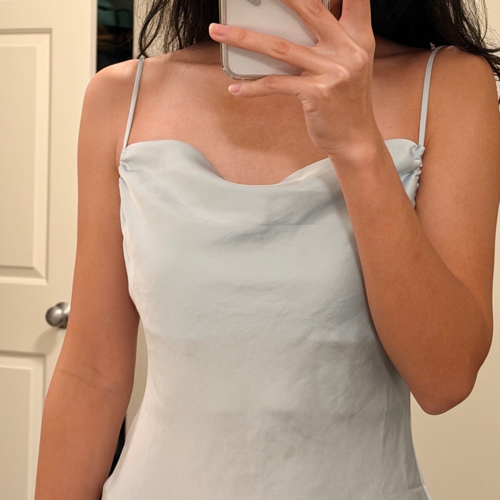 Light Blue Satin Camisole - Picture 2 of 2
